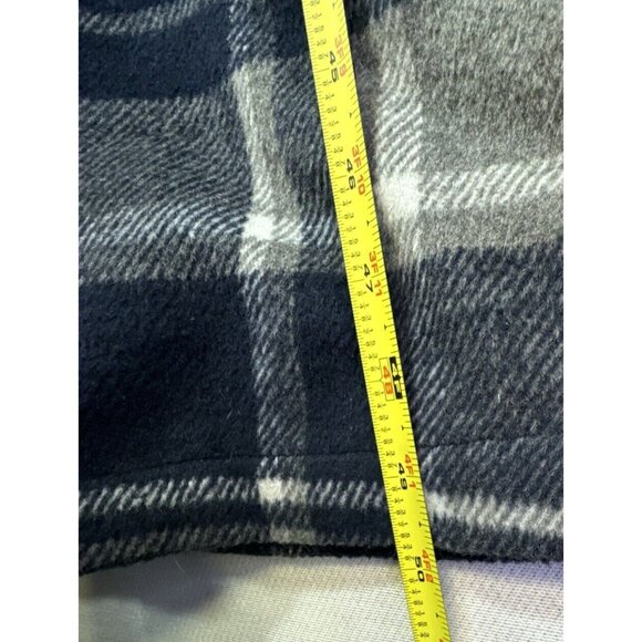 Buffalo David Bitton Womens Plaidical Long Coat L/G Blue Gray Fleece - Picture 11 of 16